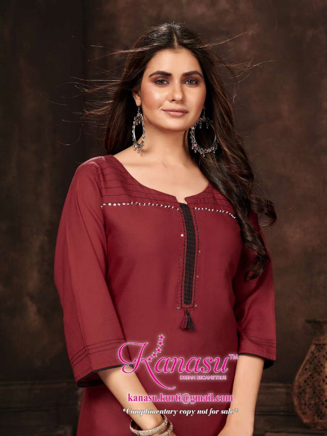 Kanasu Spring Regular Wear Wholesale Embroidery Kurti Collection